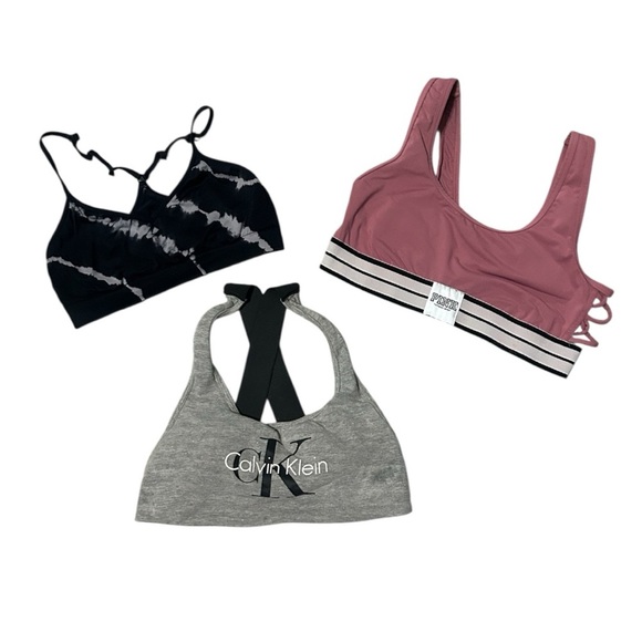 PINK Victoria's Secret Sports Bras - Black Tie-Dye, Mauve, Gray - Picture 1 of 5